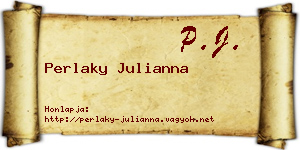 Perlaky Julianna névjegykártya